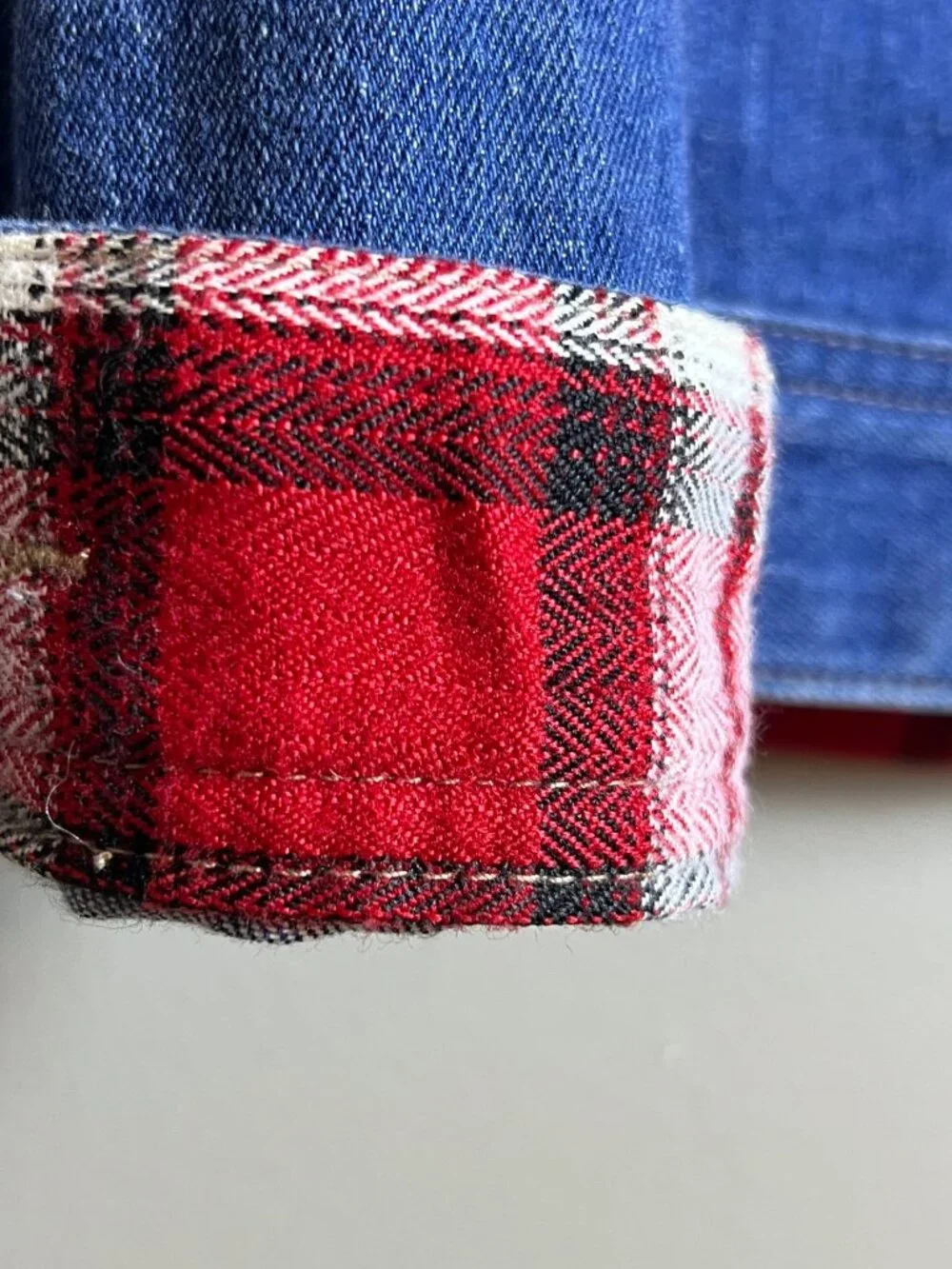 Christopher & Banks Flannel Lined Denim Jacket Womens Small
